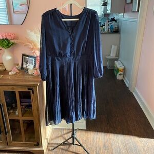 Ann Taylor Navy Textured Dress